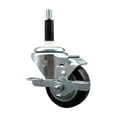 thumbnail image 1 of 3 Inch Black Poly Swivel 7/8 Inch Expanding Stem Caster with Brake SCC, 1 of 2