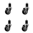 thumbnail image 1 of 3 Inch Black Poly Wheel Swivel 1-3/4 Inch Expanding Stem Caster Set SCC, 1 of 2