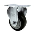 thumbnail image 1 of 3 Inch Black Polyurethane Wheel Rigid Top Plate Caster Service Caster Brand, 1 of 2