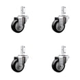 thumbnail image 1 of 3 Inch Black Polyurethane Wheel Swivel 3/4 Inch Square Stem Caster Set SCC, 1 of 2