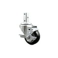 thumbnail image 1 of 3 Inch Black Polyurethane Wheel Swivel 3/4 Inch Square Stem Caster with Brake, 1 of 2