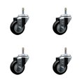 thumbnail image 1 of 3 Inch Black Polyurethane Wheel Swivel 7/16 Inch Grip Ring Stem Caster Set SCC, 1 of 2