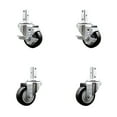 thumbnail image 1 of 3 Inch Black Polyurethane Wheel Swivel 7/8 Inch Square Stem Caster Set 2 Brakes, 1 of 2