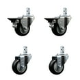 thumbnail image 1 of 3 Inch Black Polyurethane Wheel Swivel 7/8 Inch Square Stem Caster Set 2 Brakes, 1 of 2