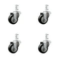 thumbnail image 1 of 3 Inch Black Polyurethane Wheel Swivel 7/8 Inch Square Stem Caster Set SCC, 1 of 2