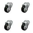 thumbnail image 1 of 3 Inch Black Polyurethane Wheel Swivel Bolt Hole Caster Set Service Caster Brand, 1 of 2