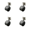 thumbnail image 1 of 3 Inch Black Soft Twin Wheel Caster with Side Mount Set Service Caster, 1 of 2