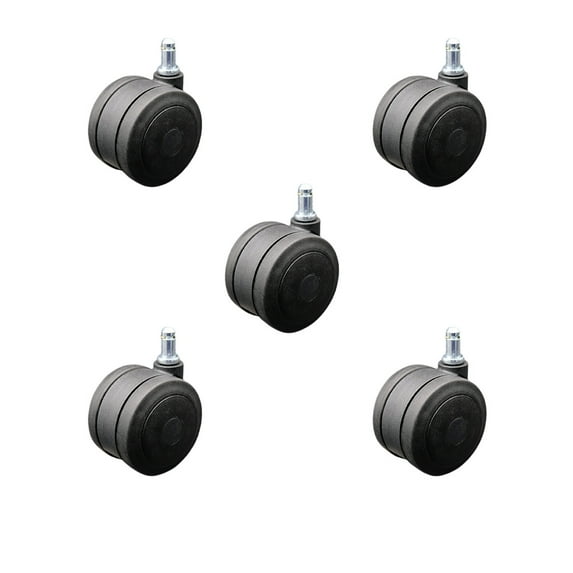 3 Inch Black Soft Wheel Grip Ring Office Chair Casters Set of 5