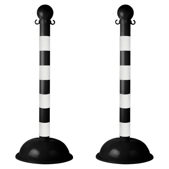 3 Inch Black/White Heavy Duty Stanchion (2 Pk)