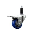 thumbnail image 1 of 3 Inch Blue Poly Swivel 1-1/8 Inch Expanding Stem Caster Total Lock Brake SCC, 1 of 2