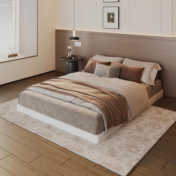 3 Inch Box Spring Queen Size Bed Base, Heavy Duty Metal Queen Mattress Foundation with Fabric Cover, Easy Assembly