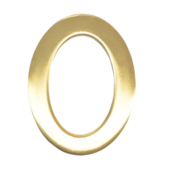 3-Inch Brass Mailbox Number 0 – Self Adhesive Floating #0