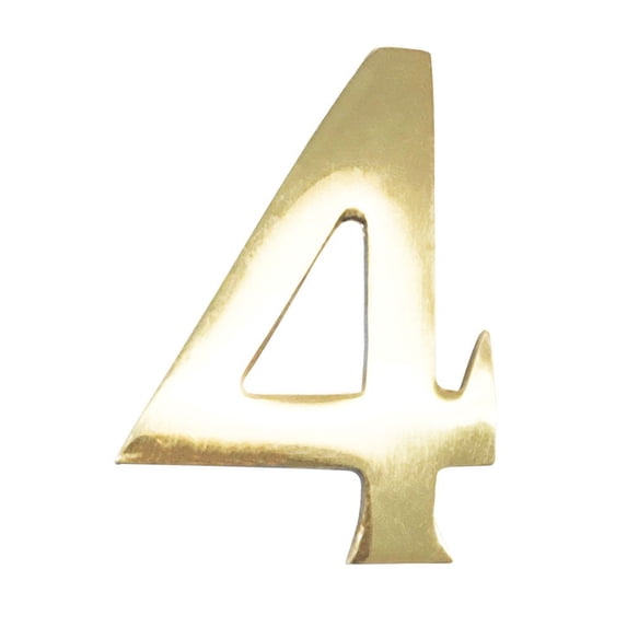3-Inch Brass Mailbox Number 4 – Self Adhesive Floating #4
