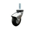 thumbnail image 1 of 3 Inch Bright Chrome Hooded Neoprene Rubber 3/8 Inch Threaded Stem Caster SCC, 1 of 2