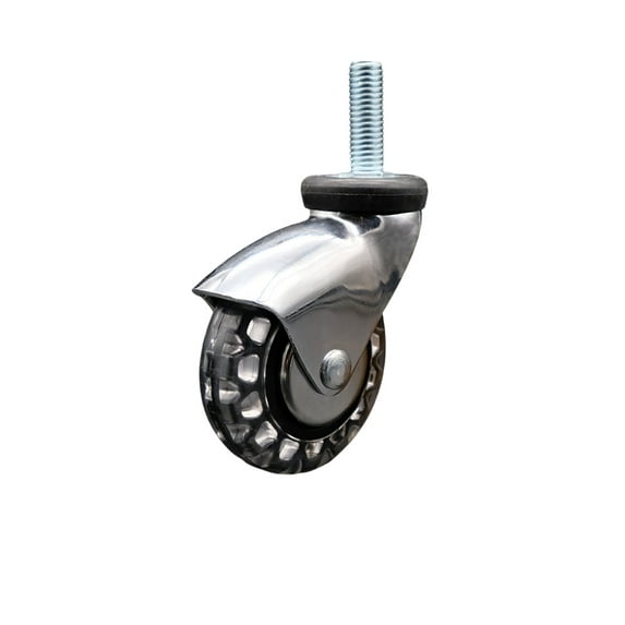 3 Inch Bright Chrome Hooded Polyurethane 5/16 Inch Threaded Stem Caster SCC