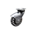 thumbnail image 1 of 3 Inch Bright Chrome Hooded Polyurethane Top Plate Caster Service Caster, 1 of 2