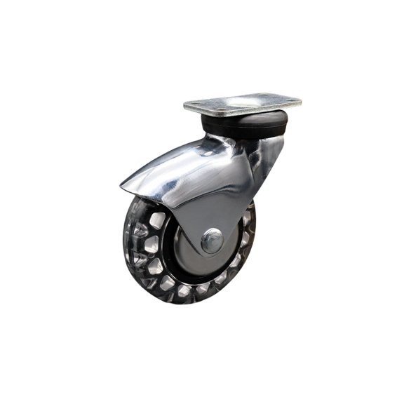 3 Inch Bright Chrome Hooded Polyurethane Top Plate Caster Service Caster
