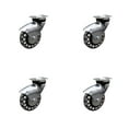 thumbnail image 1 of 3 Inch Bright Chrome Hooded Polyurethane Top Plate Casters Set of 4 SCC, 1 of 2