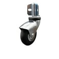 thumbnail image 1 of 3 Inch Bright Chrome Neoprene Rubber Caster – Corner Mount Bracket – SCC, 1 of 2