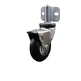 thumbnail image 1 of 3 Inch Bright Chrome Neoprene Rubber Caster with Brake – Side Mount Bracket– SCC, 1 of 2