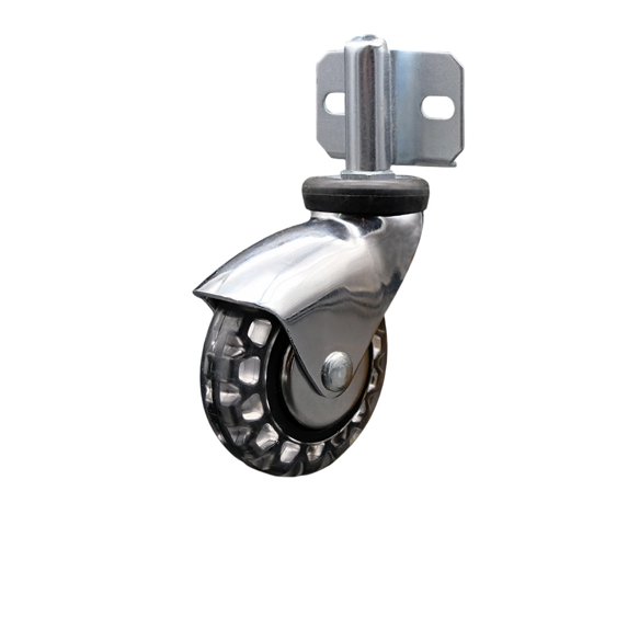 3 Inch Bright Chrome Polyurethane Caster – Side Mount Bracket – SCC
