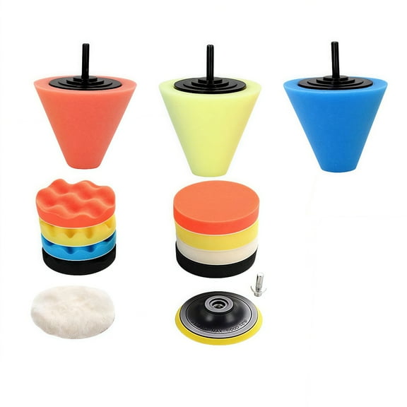 3 Inch Buffing Pads Kit for Drill - 14Pcs Polishing Wheels & Foam Balls for Cars, Metal, Plastic
