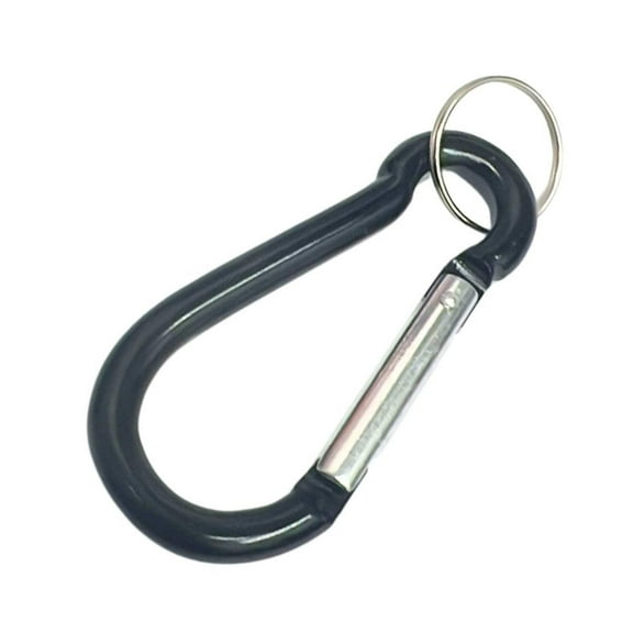 3 Inch Carabiner Clips with Keyrings Aluminum D-Ring Spring Lock Hooks: 1CT