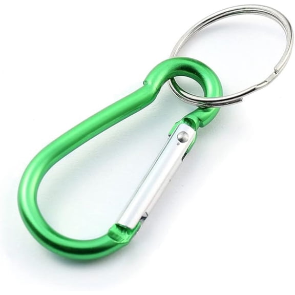 3 Inch Carabiner Clips with Keyrings Aluminum D-Ring Spring Lock Hooks: 1CT