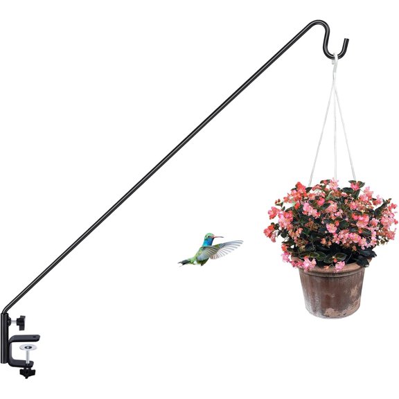 3 Inch Clamp Deck Hook 28" Long Deck Hook for Hanging Bird Feeder,Plants,Wind Chimes,Lanterns 1 Pack