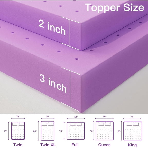 3 Inch Cooling Gel Memory Foam Mattress Topper Full Size - CertiPUR-US Certified Bed Topper, Pressure Relief for Back Pain, Breathable Design, Odor-Free (54"x75")