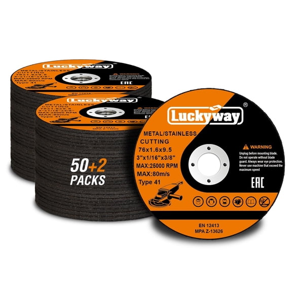 3 Inch Cut Off Wheels, 3" x1/16 x3/8" Cutting Wheel, Metal & Stainless Steel Cutting Disc for Die Grinder - 52 Pack