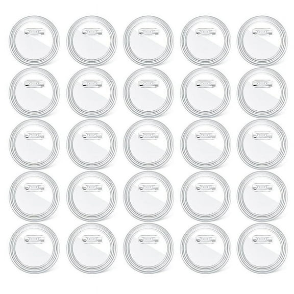 3 Inch DIY Button Pins Acrylic Pin Badge Clear Craft Badges Back Buttons for School Projects 25Pcs