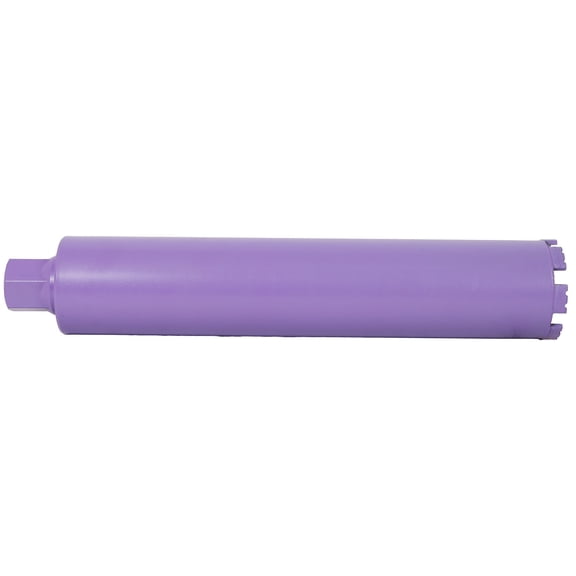3 Inch Diamond Core Drill Bit 1-1/4"-7 Thread - Wet/Dry for Cured Concrete with Rebar, Brick, Stone, Masonry - Purple Steel