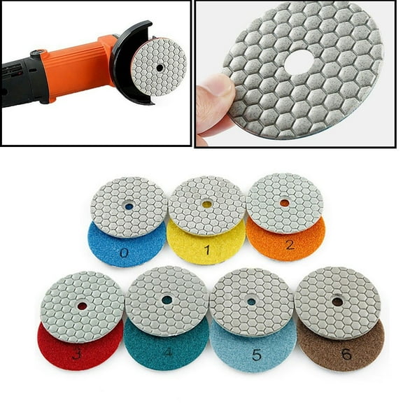 3 Inch Diamond Polishing Pads Dry And Wet Buff Disc For Sanding Marble Granite Concrete Abrasive Grinding Set 80Mm-150Mm New 3# Smile Home