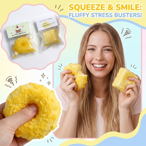 3 Inch Donut Squeeze Slow Rising Sensory Stress Reliever Soft Touch Decompression Object for Adults Anxiety Relief Gift