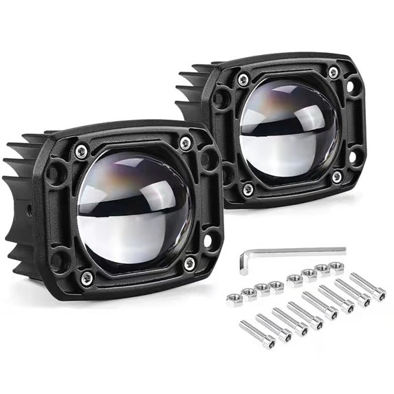 3 Inch Dual Color Car LED Recessed Spotlight IP67 Waterproof Auto Off Road Driving Fog Lamp