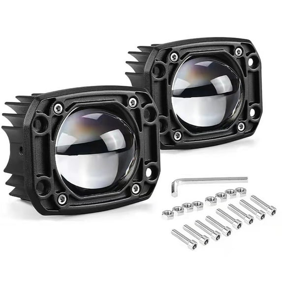 3 Inch Dual Color Car LED Recessed Spotlight IP67 Waterproof Auto Off Road Driving Fog Lamp