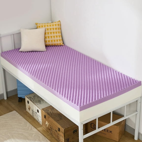 3 Inch Egg Crate Memory Foam Mattress Topper Twin XL, Twin Extra Long Mattress Pads for College Dorm Single Bed, Pressure Relieve 39x80 Inches