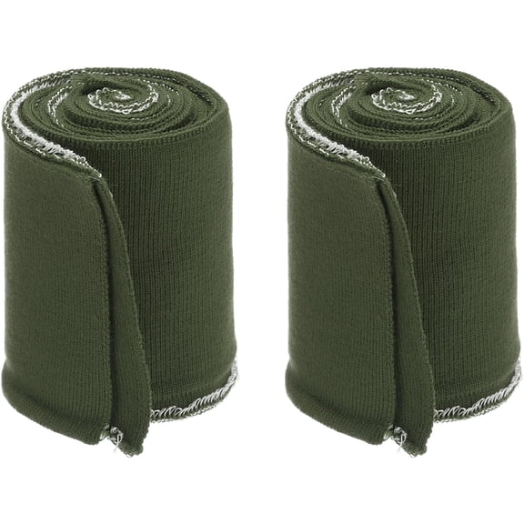 3 Inch Elastic Cuffs for Sewing Knitted Ribbed Cotton Fabric Sleeves Waistband Trim, [for Cloth, DIY Craft] - 2.6ft/ Army Green/ 2pcs