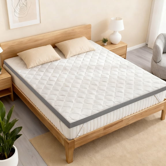 3 Inch Extra Firm Mattress Topper King, High Density Foam Bed Topper for Extra Support, Pain Relieving Mattress Pad with Washable Cover, No Smell, CertiPUR-US Certified