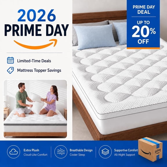 3 Inch Extra Thick Queen Size Mattress Topper, Cloud-Like Pillow Top with Bamboo Viscose & Memory Foam, 18 Deep Pocket Breathable Air Mesh Sides, White