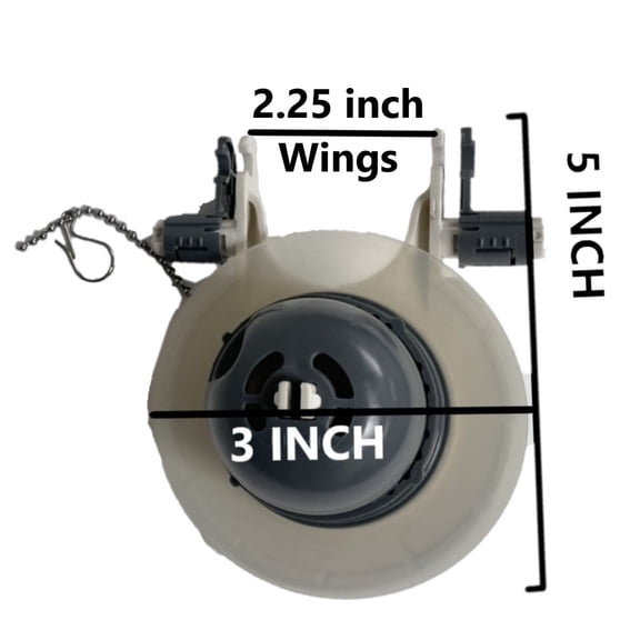NuFlush 3-Inch Universal Toilet Flapper Valve, Adjustable Wings & Water Weight, Fits Most 3-Inch Flush Holes, 2-Pack