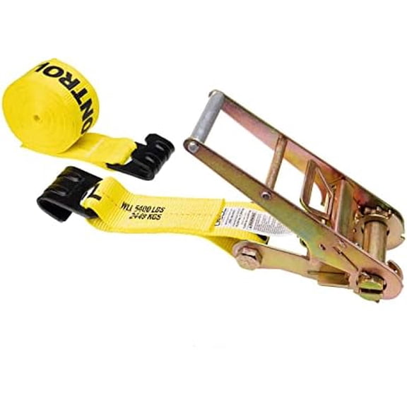 3 Inch Flat Hook Ratchet Strap, 3 Inch x 30 Foot, Heavy Duty Ratchet Strap with Flat Hooks, 5,400 lbs. Working Load Limit, Heavy Duty Tie Down Straps for Flatbed Trailer$$Tools & Hardware Other