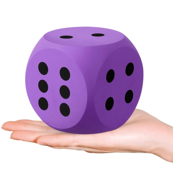 3 Inch Foam Dice Large Jumbo EVA Foam Dice for Board Game Nights Soft Giant Square Block Purple 1 Piece