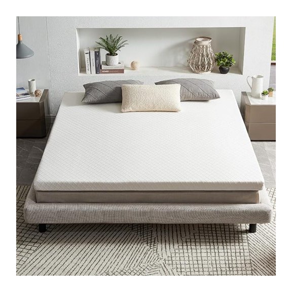 Memory Foam Mattress Topper, Pressure-Relieving Mattress Topper for Back Pain, Non-Slip Design with Removable & Washable Cover, Certified, 3 Inch Twin