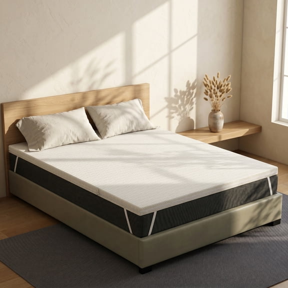 3-Inch Full Memory Foam Mattress Topper, Medium Firm Dual-Layer Bed Pad with Washable Breathable Silk Cover