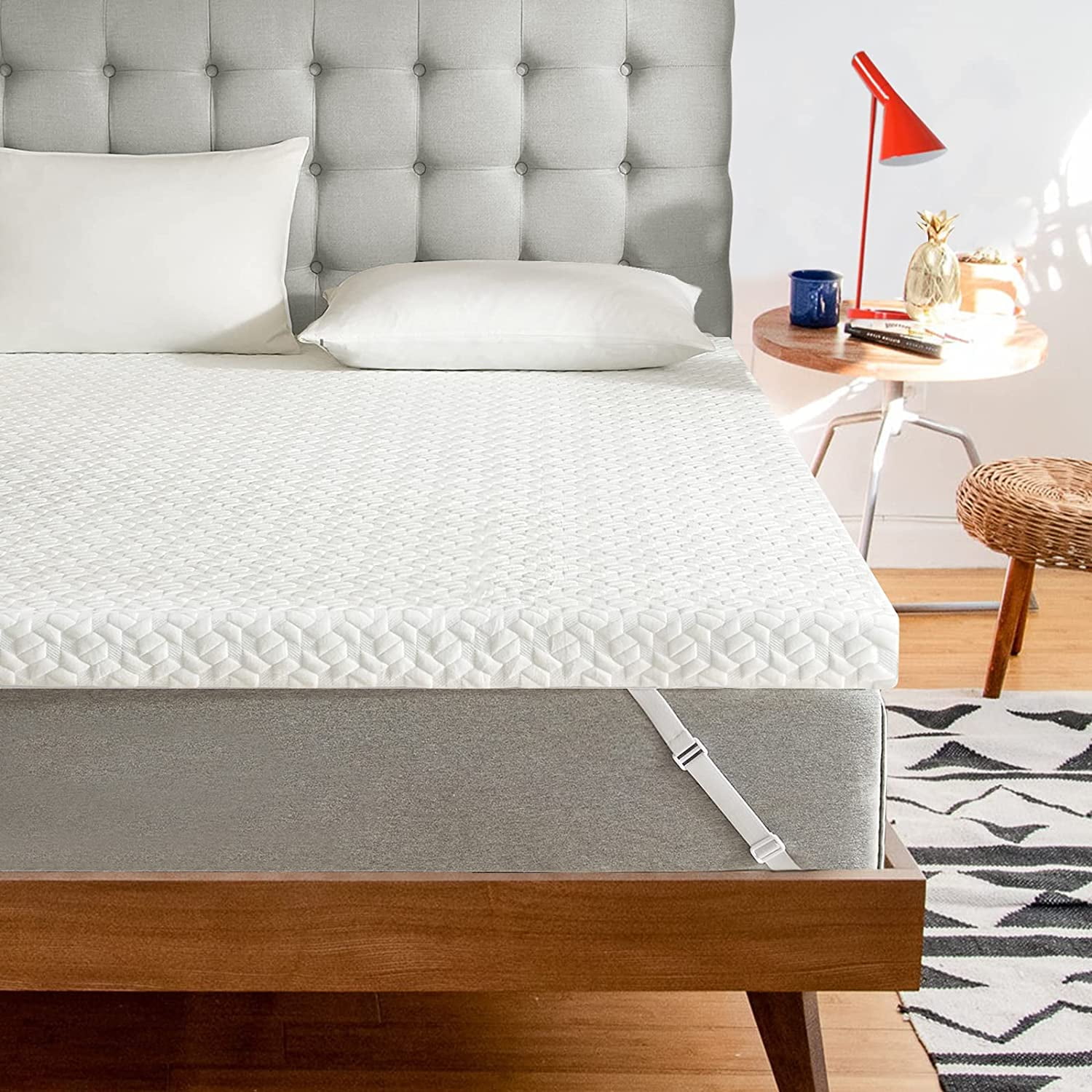 3 Inch Gel Infused Memory Foam Mattress Topper Queen Size High Density