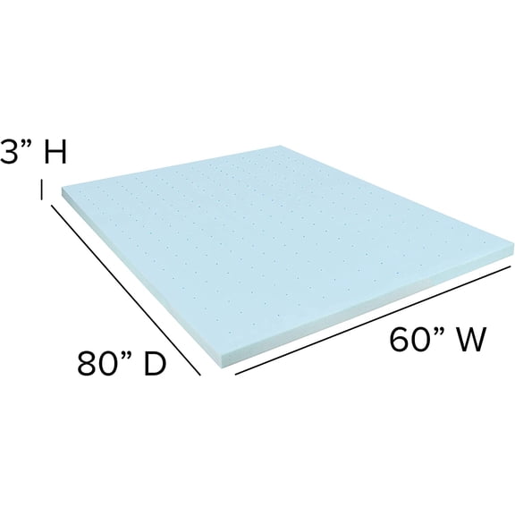 3 Inch Gel Infused Memory Foam Mattress Topper Size Cooling Comfort
