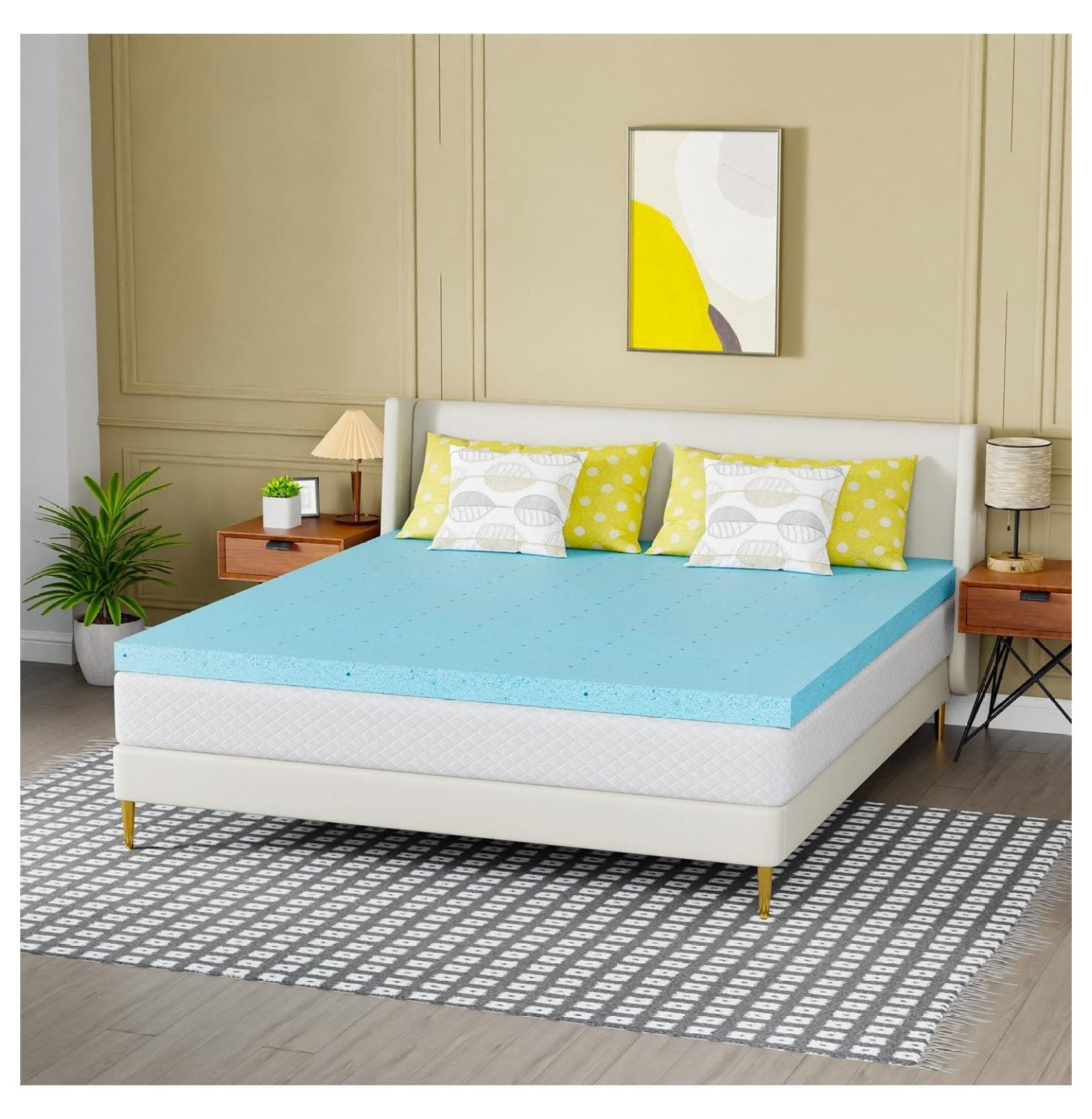 3 Inch Gel Memory Foam Mattress Topper/Cooling Gel Infused Mattress