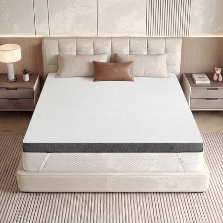 3 Inch Gel Memory Foam Mattress Topper King,Thick Mattress,Cooling Mattress Topper with Removable & Washable Bamboo Cover,Reversible Memory Foam Mattress Topper
